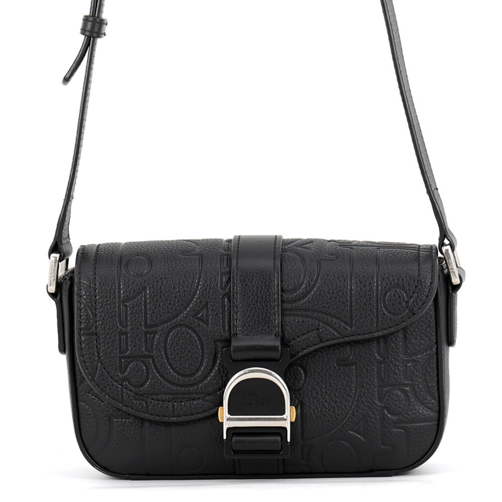 Christian Dior Shoulder Bag Saddle Heritage Handbag 2ADCA662MLL_H00N Black